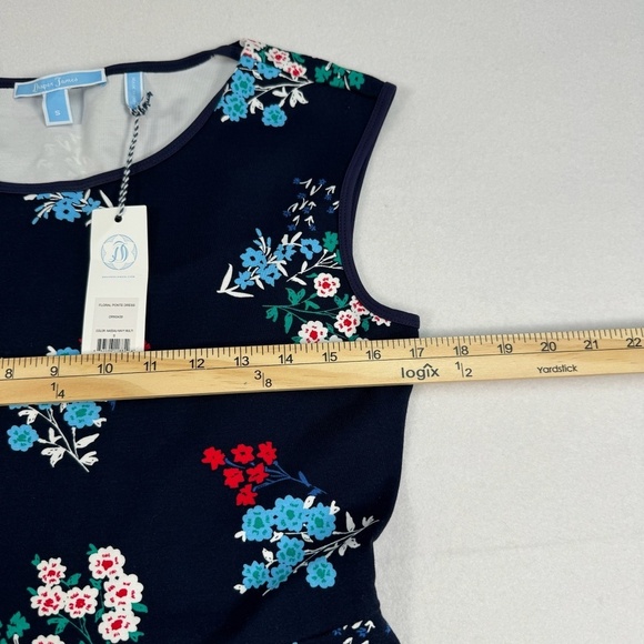 Draper James Floral Ponte Mini Dress Womens Sz S Navy Multi Color Sleeveless - Picture 6 of 11